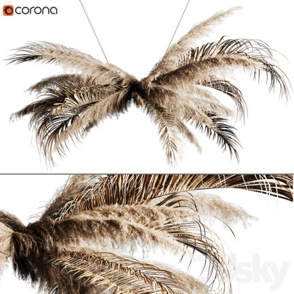 Pampas grass chandelier 02