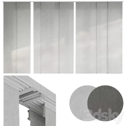 Panel Japanese curtains 3D Model Download