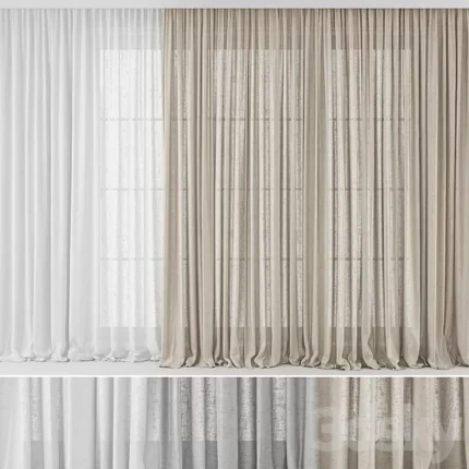 Curtains Long Linen set 02
