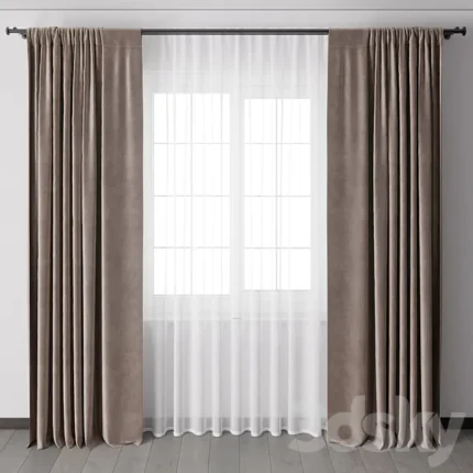 Curtains with metal curtain rod 12