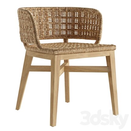 LoftDesigne 40614 Rattan Dining Chair 3D Model
