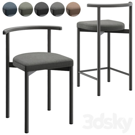 NRA chair and semi-bar stool by DELO 3D Model