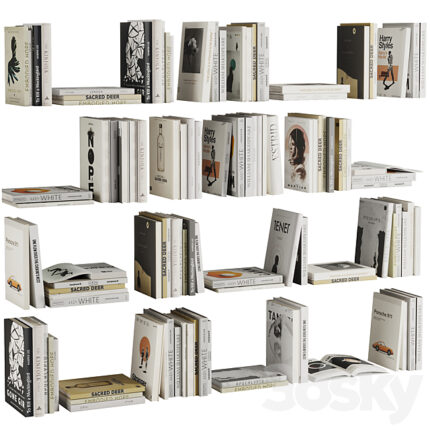 Set of Books V4 3D Model