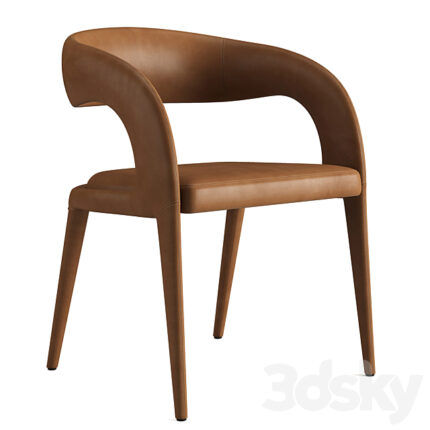 RH NICOLA OPEN BARRELBACK VEGAN LEATHER DINING ARMCHAIR 3D Model