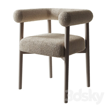 Fulbourn Taupe Boucle Dining Chair 3D Model