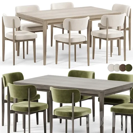 Seam Chair Unit Dining Table by Dantone Home 3D Model