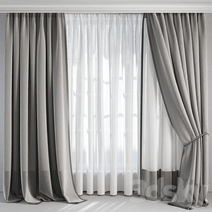 Silk and Cotton Curtain 07 3D Model