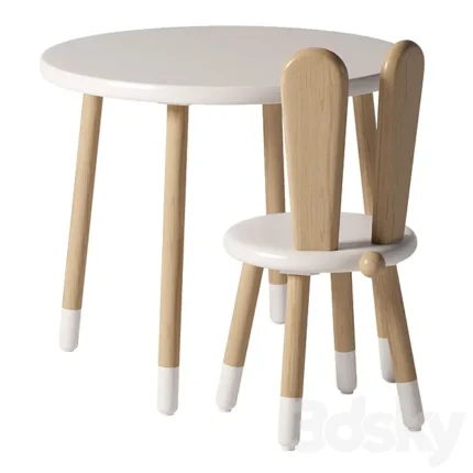 Table and chair for a child 3D Model