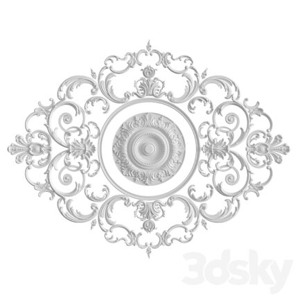 Rosette with stucco molding set No. 117 3D Model