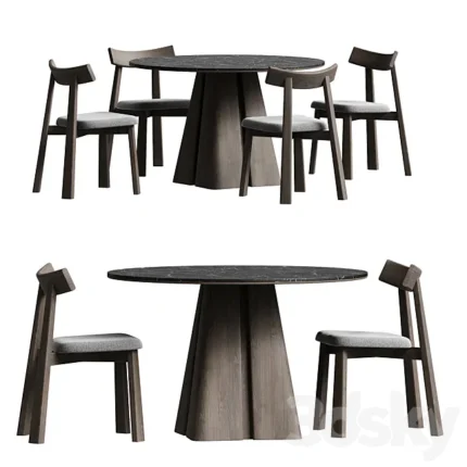 Zkuylo Nordic style table set 3D Model
