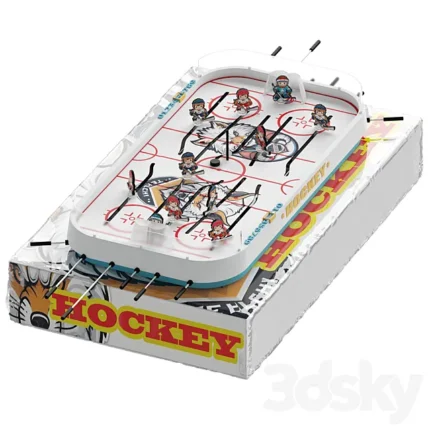 Table hockey game with box 3D Model