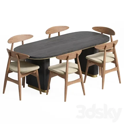 CH33P Chair and Table 3D Model