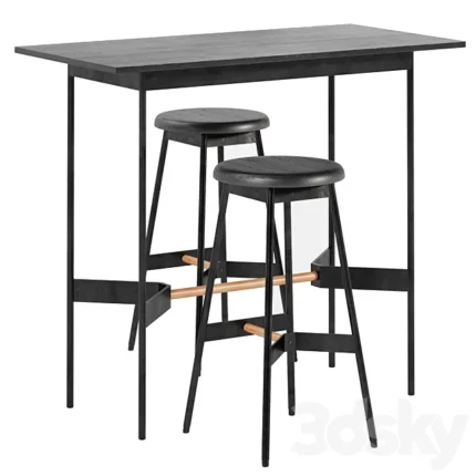 Table and bar chair Brent by divan.ru 3D Model