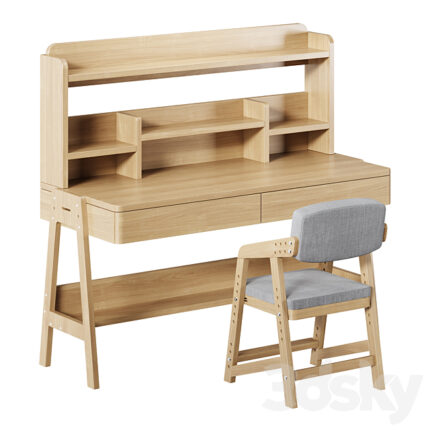 Igrow – A Set Of Children’s Turniture Table Chair 3D Model