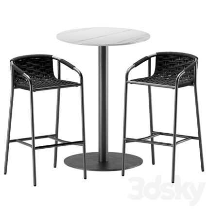 Roberti Capri chair and table 3D Model