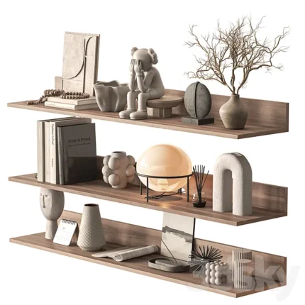 Decorative Set on Shelves 149 3D Model